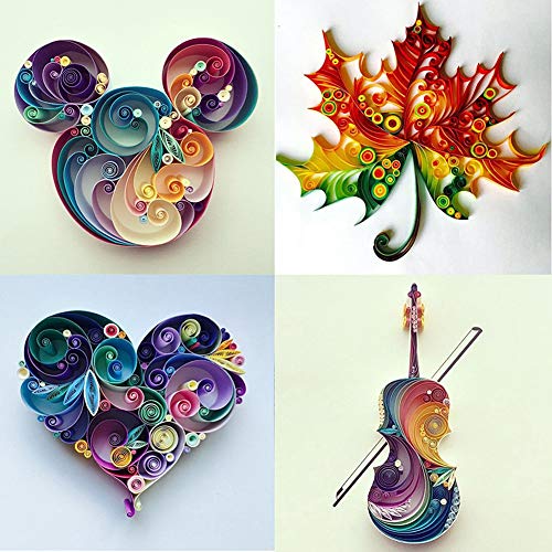 Papier Quilling Kit, Anti-Korrosive Papier Quilling, Geschlitzte Papier Quilling Werkzeuge 26 Farben Kunststoff + Weichkork für Tiere Blumen von AMONIDA