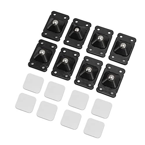 Stick Pulley Wheels, Adhesive Roller Wheels 360-Grad-Drehung Gut Tragendes ABS für Schuhkarton (Schwarz) von AMONIDA