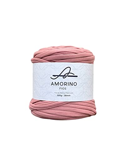 AMORINO FIOS T-Shirt-Garn Premium – Häkeln und Stricken, einfaches Häkeln für Anfänger, dick 3,6 cm, T-Shirt-Garn zum Basteln, Polyestergarn, knotenlos, Makramee-T-Shirt-Garn (Farbe: Flamingo). von AMORINO FIOS