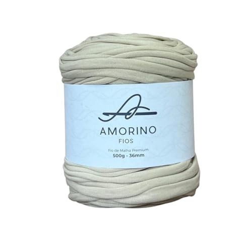 AMORINO FIOS T-Shirt-Garn Premium – Häkeln und Stricken, einfaches Häkeln für Anfänger, dick 3,6 cm, T-Shirt-Garn zum Basteln, Polyestergarn, knotenlos, Makramee-T-Shirt-Garn (Farbe: Sand). von AMORINO FIOS