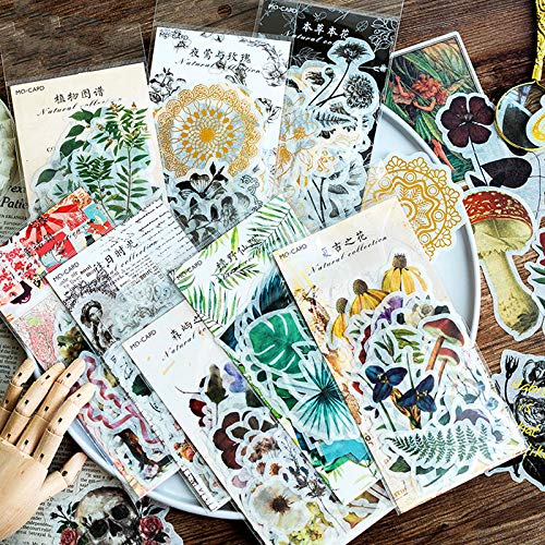 60 Stück Vintage-Pflanze Blume Washi-Papier-Aufkleber-Dekoration-Aufkleber Album Tagebuch Scrapbooking-Aufkleber Briefpapier von AMOYER