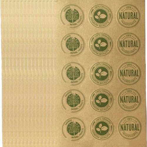 AMOYER 150pcs Runde Kraftpapier Aufkleber Natürlicher -produktversiegelungsaufkleber Vintage Handgefertigte Geschenkverpackungsetikett AMOYER 150pcs Runde Kraftpapier Aufkleber Natürlicher -produktversiegelungsaufkleber Vintage Handgefertigte Geschenkverpackungsetikett von AMOYER