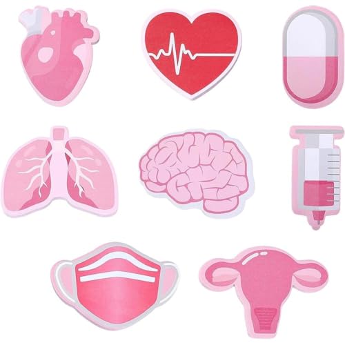 AMOYER 240 Blatt Rosa Notizblock Krankenhaus-Motiv, Kawaii-notizblock, Ästhetisches Briefpapier, Selbstklebende Memos, Bunte Büronotizen Fürs Büro von AMOYER