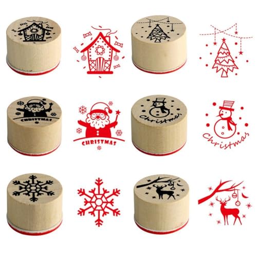 AMOYER 6 Stück Holz-weihnachtsstempel Für Kinder, DIY-malerei, Sammelalben, Karten, Weihnachtsfeier, Taschenfüller, Gastgeschenke AMOYER 6 Stück Holz-weihnachtsstempel Für Kinder, DIY-malerei, Sammelalben, Karten, Weihnachtsfeier, Taschenfüller, Gastgeschenke von AMOYER