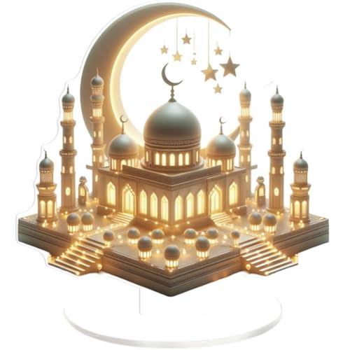 AMOYER Ramadan Mond Schloss Ornament Acryl Desktop Ornament 2D Eid Mubarak Dekor Islamische Muslimische Party Festival Dekorationen AMOYER Ramadan Mond Schloss Ornament Acryl Desktop Ornament 2D Eid Mubarak Dekor Islamische Muslimische Party Festival Dekorationen von AMOYER