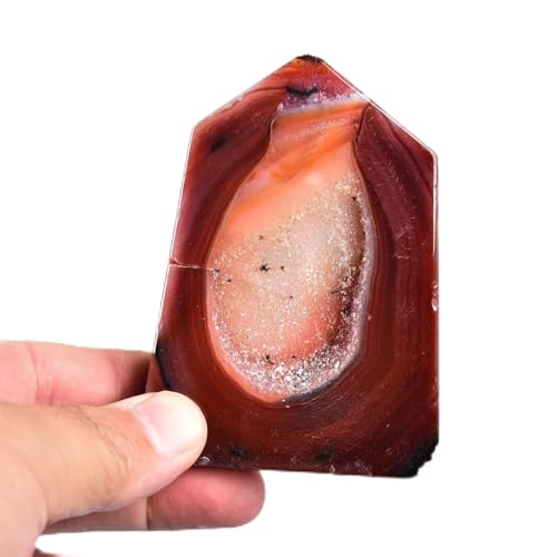 AMOYSTONE Natürlicher roter Achat Scheibe Turm geformte rote Karneol Scheibe 8,9-10,2 cm AMOYSTONE Natürlicher roter Achat Scheibe Turm geformte rote Karneol Scheibe 8,9-10,2 cm von AMOYSTONE