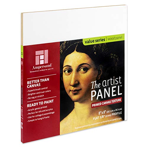 Ampersand Art Supply AP9M088 Holz Gesso Art Malerei-Panel: Leinwand-Textur, Acryl, 9,5 mm Tiefe, 8"x8" von AMPERSAND ART SUPPLY