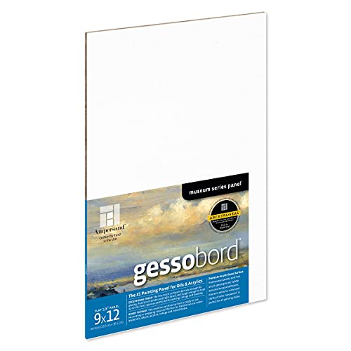 Ampersand Art Supply GBS09 Gesso Holzmalerei-Panel: Museum-Serie Gessobord, Holz, Acryl, 0,3 cm (1/8 Zoll) flaches Profil, 9" x 12" von AMPERSAND ART SUPPLY