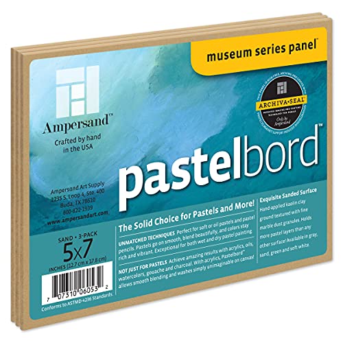 Ampersand Art Supply PBS05 Pastel Painting Panel: Museum Series Pastelbord, Sand, 5" x 8" Pack of 3, 3 stück von AMPERSAND ART SUPPLY