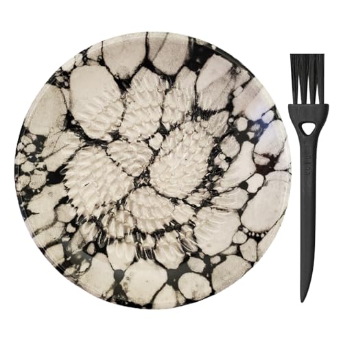 AMRAMI® Spanische Reibe, runde Keramikreibe als Muskatreibe, Knoblauchreibe, Ingwerreibe - Reibeteller aus Keramik, Handarbeit (Kiesel) von AMRAMI