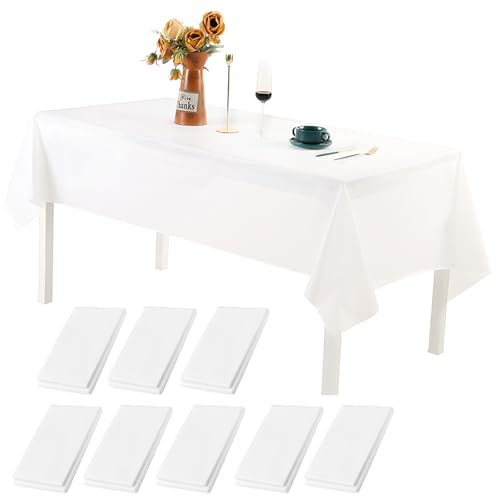 AMSGANK 8 Stück Weiß Party Tischdecke für Rechteck Tisch, 137 x 274 cm Wasserdicht Tischdecken Geburtstag Tischabdeckung Gartentischdecke für Hochzeit, Party, Jahrestag, Weihnachten AMSGANK 8 Stück Weiß Party Tischdecke für Rechteck Tisch, 137 x 274 cm Wasserdicht Tischdecken Geburtstag Tischabdeckung Gartentischdecke für Hochzeit, Party, Jahrestag, Weihnachten von AMSGANK