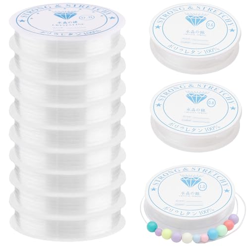 AMSGANK Elastische Schmuckfaden, 9 Spule Gummiband für Armbänder 0.6mm 0.8mm 1.0mm Transparente Perlen Faden Unsichtbare Elastische Schmuckfaden für Perlen Schmuck Armbänder DIY Basteln AMSGANK Elastische Schmuckfaden, 9 Spule Gummiband für Armbänder 0.6mm 0.8mm 1.0mm Transparente Perlen Faden Unsichtbare Elastische Schmuckfaden für Perlen Schmuck Armbänder DIY Basteln von AMSGANK