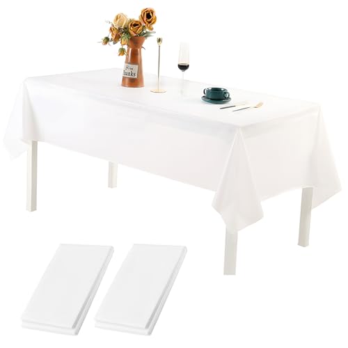 AMSGANK Party Tischdecke Weiß, 2 Stück 137 x 274 cm Wasserdicht Geburtstag Tischdecken Rechteckige Tischabdeckung Gartentischdecke für Hochzeit, Party, Kindergeburtstag, Weihnachten AMSGANK Party Tischdecke Weiß, 2 Stück 137 x 274 cm Wasserdicht Geburtstag Tischdecken Rechteckige Tischabdeckung Gartentischdecke für Hochzeit, Party, Kindergeburtstag, Weihnachten von AMSGANK
