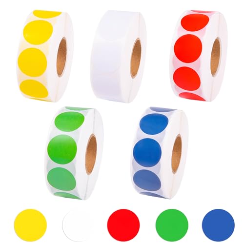 AMSGANK 5000 Stück Klebepunkte Bunte, 19mm Punkte Aufkleber Runde Markierungspunkte Sticker Aufkleber für DIY Büro Wird zum Markieren, Kategorisieren und Warnen Verwendet (5 Rollen) AMSGANK 5000 Stück Klebepunkte Bunte, 19mm Punkte Aufkleber Runde Markierungspunkte Sticker Aufkleber für DIY Büro Wird zum Markieren, Kategorisieren und Warnen Verwendet (5 Rollen) von AMSGANK
