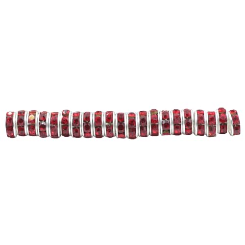 AMSLSIU 100 Stück Strass Rondellen handgefertigte Zwischenperlen Erkenntnisse Kristall Multi Farben lose Perlen Armband Halskette, Rot, 8MM100 Stück von AMSLSIU