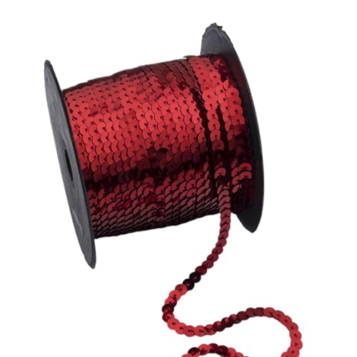 AMSLSIU 44 m Paillettenband, Vip Band, glänzende Glitzerstreifen, elastische Pailletten, ABS, glänzendes Band, glitzernde Streifen, 91,44 m Paillettenband, B, 6mm 100 Yards von AMSLSIU