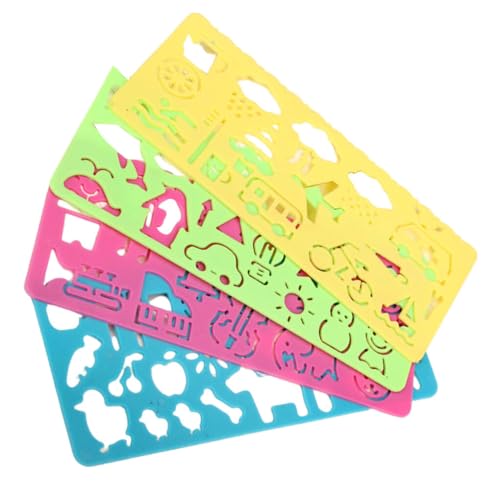 AMSLSIU 4er Pack Kinder zeichnen Entwurfsvorlage Set Lineal Grafiken Symbole aushöhlen Künstler Briefpapier Muster zufällig AMSLSIU 4er Pack Kinder zeichnen Entwurfsvorlage Set Lineal Grafiken Symbole aushöhlen Künstler Briefpapier Muster zufällig von AMSLSIU