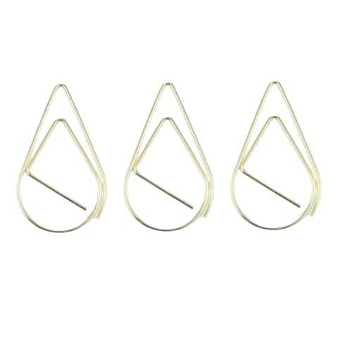 AMSLSIU 50 Stück kleine Büroklammern Retro Wassertropfenform Metall Home Office Schule Business Dokumentenklammern Tragbare Schreibwaren, Gold von AMSLSIU