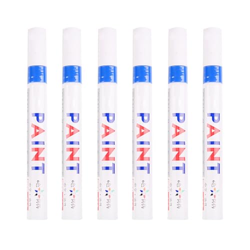 AMSLSIU 6 paket/los Reifen Farbe Marker Stift Glattes Schreiben Und Große Auswahl Von Oberflächen Kunststoff Reifen Farbe Marker Stift Set Marker Stifte, Blau von AMSLSIU