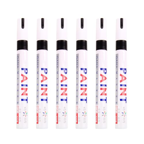AMSLSIU 6 paket/los Reifen Farbe Marker Stift Glattes Schreiben Und Große Auswahl Von Oberflächen Kunststoff Reifen Farbe Marker Stift Set Marker Stifte, Schwarz von AMSLSIU
