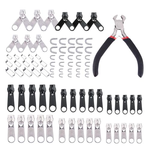 AMSLSIU 84 teiliges Reißverschluss Ersatz Reparatur Set mit Installationszange, Reißverschluss, Kleidungsstück, Schneider, Schieber, Metallköpfe, Kleidungsverschlüsse AMSLSIU 84 teiliges Reißverschluss Ersatz Reparatur Set mit Installationszange, Reißverschluss, Kleidungsstück, Schneider, Schieber, Metallköpfe, Kleidungsverschlüsse von AMSLSIU