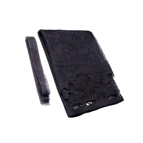 AMSLSIU Eleganter schwarzer Spitzen Lampenschirmbezug für Halloween Deko Stoff. Halloween schwarzer Spitzen Lampenschirm mit Band Lampenschirm von AMSLSIU