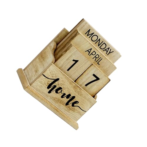 AMSLSIU Holzkalender, vielseitig, für Zuhause, Ornament, Dekoration, Vintage Holzkalender, Holz, ewiger Kalender, Tischkalender, HEIM AMSLSIU Holzkalender, vielseitig, für Zuhause, Ornament, Dekoration, Vintage Holzkalender, Holz, ewiger Kalender, Tischkalender, HEIM von AMSLSIU