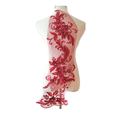 AMSLSIU Modische Kleidung, atemberaubende Spitzen Applikations Patches, Kleidung, geeignet für Performance Kleider, Applikationen Spitzenkleid, Weinrot AMSLSIU Modische Kleidung, atemberaubende Spitzen Applikations Patches, Kleidung, geeignet für Performance Kleider, Applikationen Spitzenkleid, Weinrot von AMSLSIU
