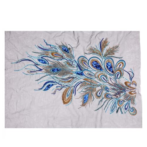 AMSLSIU Pailletten Feder Applique Hochzeit Festival Party Stickerei Patch Stoff Handwerk Nähzubehör Schneider Designer von AMSLSIU