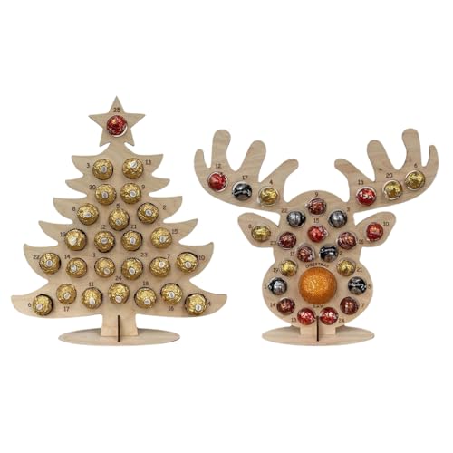 AMSLSIU Rustikaler Weihnachts Adventskalender aus Holz, nachfüllbar, unvollendet, Schokoladenregal, Dekoration, Ornament, Miniatur, Frauen, Kinder, Nr.01 AMSLSIU Rustikaler Weihnachts Adventskalender aus Holz, nachfüllbar, unvollendet, Schokoladenregal, Dekoration, Ornament, Miniatur, Frauen, Kinder, Nr.01 von AMSLSIU