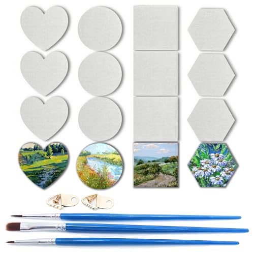 15-Teiliges Set Mit Magnetischen Leinwänden Und Blauen Ölpinseln, Mini Leinwand Zum Bemalen, leinwände zum bemalen, Magnetische Baumwoll Leinwände für Acryl, Öl, Gouachefarben & Strukturpaste(4Größen) 15-Teiliges Set Mit Magnetischen Leinwänden Und Blauen Ölpinseln, Mini Leinwand Zum Bemalen, leinwände zum bemalen, Magnetische Baumwoll Leinwände für Acryl, Öl, Gouachefarben & Strukturpaste(4Größen) von AMSNINK