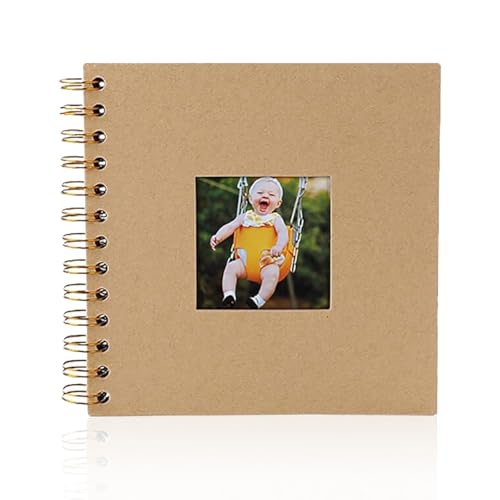 AMSNINK Fotoalbum zum Selbstgestalten - Scrapbook Fotobuch Klein, Album zum Selbstgestalten mit 20 Seiten, Ideal für DIY-Projekte, Geschenke und Erinnerungen, 17 x 17 cm von AMSNINK