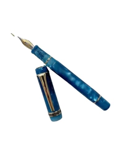 AMSOH Acryl-Füllfederhalter, Zitrone, lange Messerfeder, schönes Marmor-Bernstein-Muster, Tinte, Schreiben, Büro, Geschäft, neu (27) von AMSOH