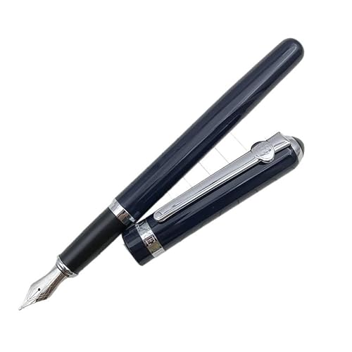 AMSOH Füllfederhalter, feine Feder, 0,5 mm, Metall-Iridiumspitze, Business-Geschenk, Stifte für Männer und Frauen, mit Federmäppchen, Bürobedarf (Duke Blue) von AMSOH