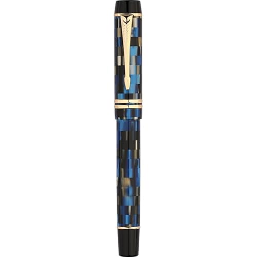 AMSOH Füllfederhalter aus Kunstharz mit Konverter, BOCK-Feder, 0,5 mm, Tinte, Schreibstift, Büro, Schulbedarf, Schreibwaren (blau) von AMSOH
