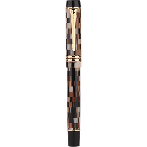 AMSOH Füllfederhalter aus Kunstharz mit Konverter, BOCK-Feder, 0,5 mm, Tinte, Schreibstift, Büro, Schulbedarf, Schreibwaren (braun) von AMSOH