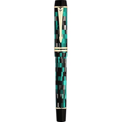 AMSOH Füllfederhalter aus Kunstharz mit Konverter, BOCK-Feder, 0,5 mm, Tinte, Schreibstift, Büro, Schulbedarf, Schreibwaren (grün) von AMSOH