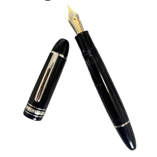 AMSOH Füllfederhalter mit silberfarbenem goldfarbenem Clip, Nr. 8, Feder, für Geschäftstätigkeit, Kalligraphie, Tintenaufnahme, Schreibstift (B) von AMSOH