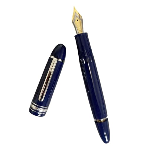 AMSOH Füllfederhalter mit silberfarbenem goldfarbenem Clip, Nr. 8, Feder, für Geschäftstätigkeit, Kalligraphie, Tintenaufnahme, Schreibstift (C) von AMSOH