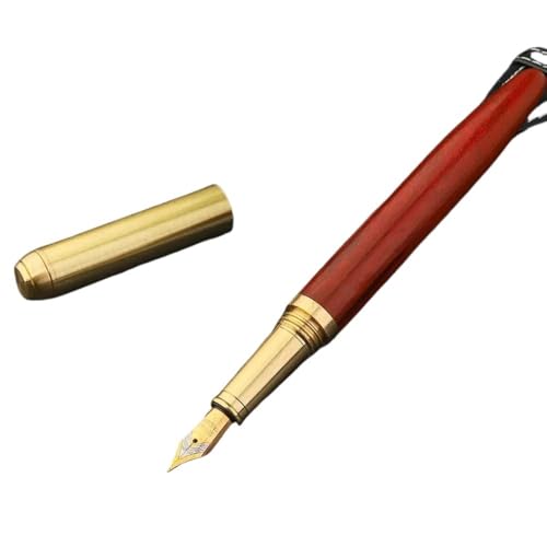 AMSOH Hochwertiger Business-Füllfederhalter aus Holz, glattes Schreiben, exquisiter Kalligraphie-Füllfederhalter, luxuriös, 0,7 mm, Business-Signature-Stift für Studenten (A) von AMSOH