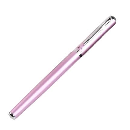 AMSOH Hochwertiger Füllfederhalter mit extra feiner Feder, 0,38 mm, für Finanzen, Metalltinte, Büro, Schulbedarf, Rosa von AMSOH
