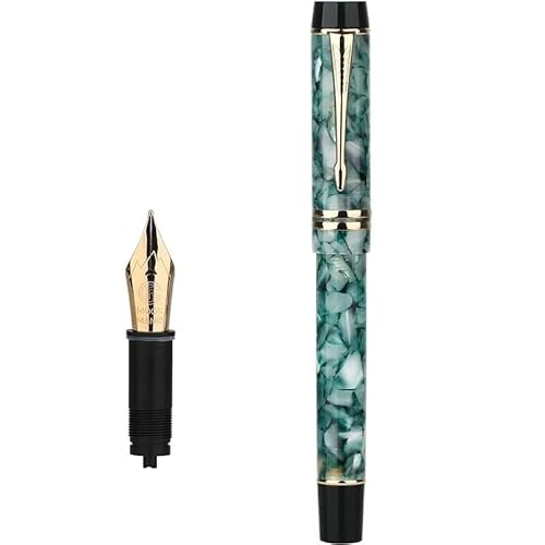 AMSOH Pipetten-Füllfederhalter, vollständig transparent, F/M/gebogene Feder mit Konverter, große Kapazität, Tintenspeicherung, modisches Geschenkstift (A) von AMSOH