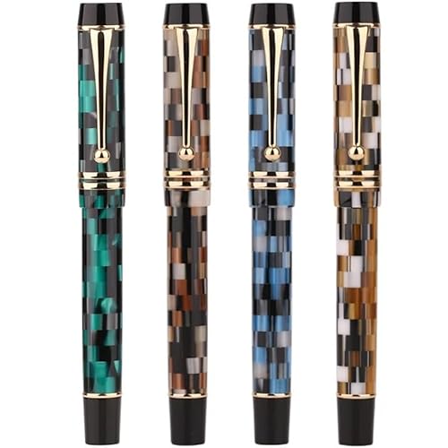 AMSOH Pipetten-Füllfederhalter, vollständig transparent, F/M/gebogene Feder mit Konverter, große Kapazität, Tintenspeicherung, modisches Geschenkstift (D) von AMSOH