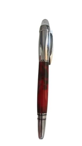 AMSOH Star New Red Write Gelber Stein Metall Tintenroller Füllfederhalter (A) von AMSOH