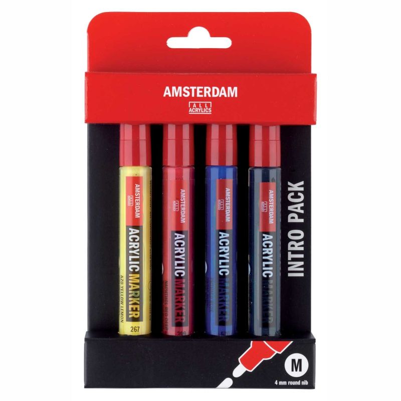 Acrylic Marker Set Basis 4 Stück von AMSTERDAM