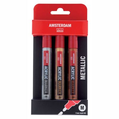 Acrylic Marker Set Metallic 4 Stück von AMSTERDAM