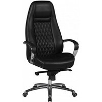 AMSTYLE Chefsessel, SPM1.298 Leder schwarz, Gestell silber von AMSTYLE