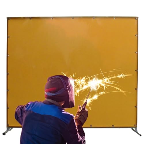 AMUFJJ Schweißvorhang Großer Schweißerschutzvorhang, Industrieller Schweißvorhang & Temporäre Trennwand Mit Bindeband Für Baustellen/Schweißkabinen, Hitzebeständig(6.1x6.6ft/185x200cm) von AMUFJJ