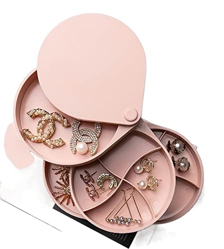 AMULONG Jewelry Box Schmuckschatulle Drehbare 4-lagige Schmuck-Organizer-Box Exquisite tragbare Schmuck-Aufbewahrungsbox Klassisch(G) von AMULONG