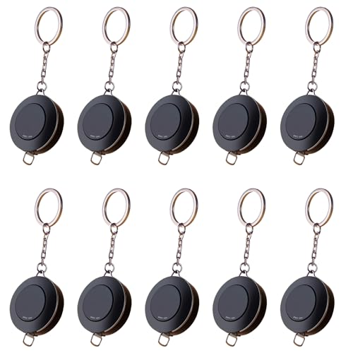 10 Stück Körpermessband, weich, schwarz, mit Schlüsselanhänger, 152,4 cm, automatisches einziehbares Maßband, für Taille, Handwerk, schnelles Nähen, Reisen 10 Stück Körpermessband, weich, schwarz, mit Schlüsselanhänger, 152,4 cm, automatisches einziehbares Maßband, für Taille, Handwerk, schnelles Nähen, Reisen von AMUSCHAT
